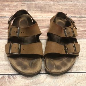 Brikenstock Size 38 Strappy Brown Slides Sandals